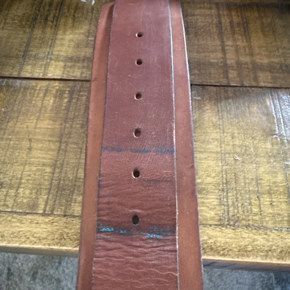 Vintage Hunter Leather Gun Ammo Belt 158 Brown Brass Buckle 53